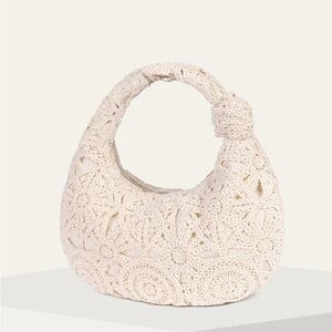 Commense Crochet Knotted Handle Bag
